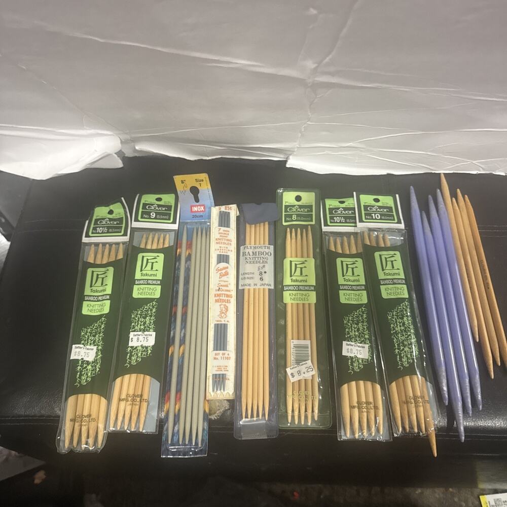 Lot of New & Used Knitting Needles Clover Susan Bates Bamboo Mixed Sizes